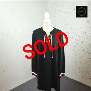 Black Tommy Hilfiger Lace Up Sweatshirt Dress